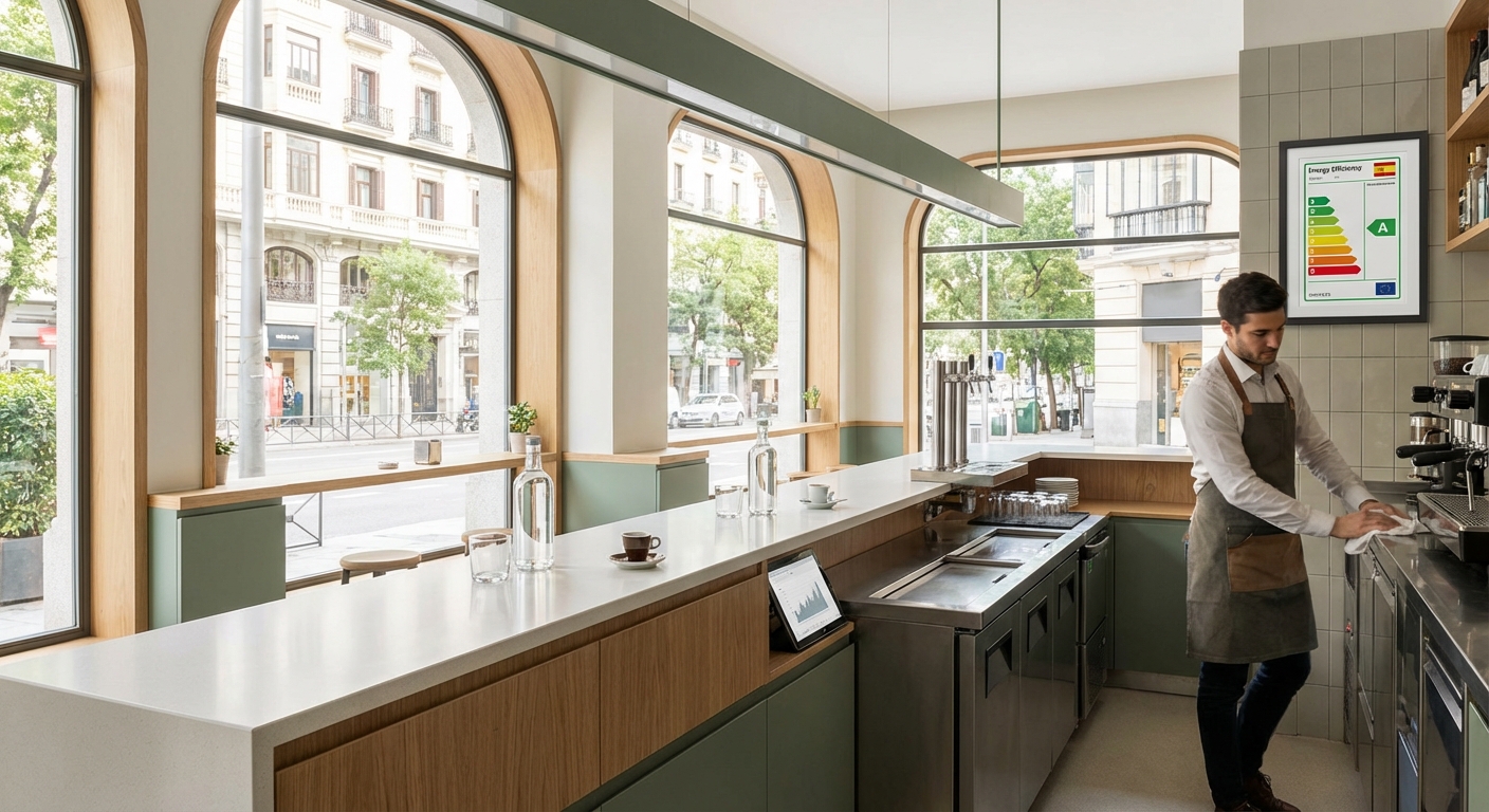 Madrid bar interior with bar counter