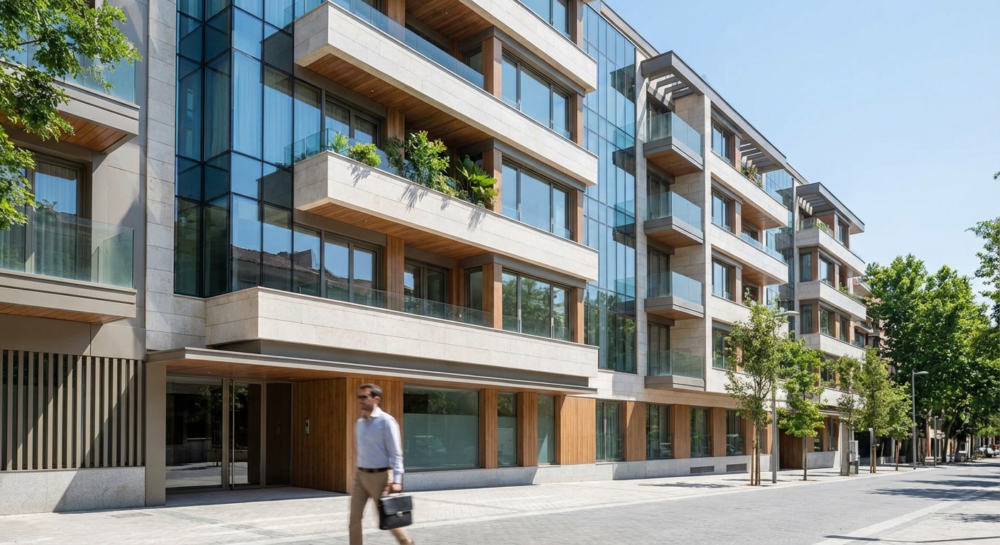 Madrid building facade residential architecture