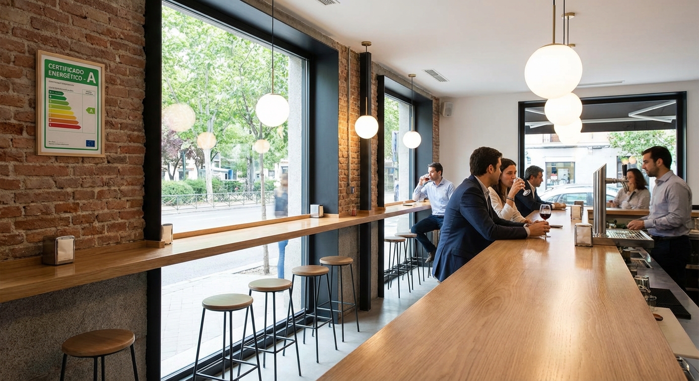 Madrid bar interior with bar counter