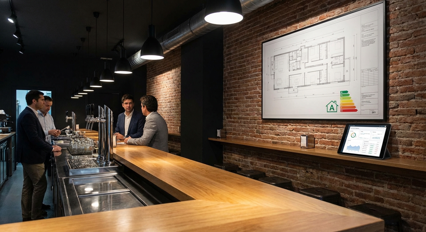 Madrid bar interior with bar counter