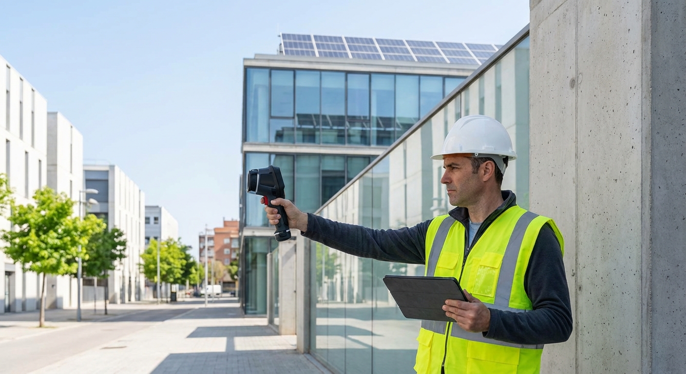 technical inspector checking building structure