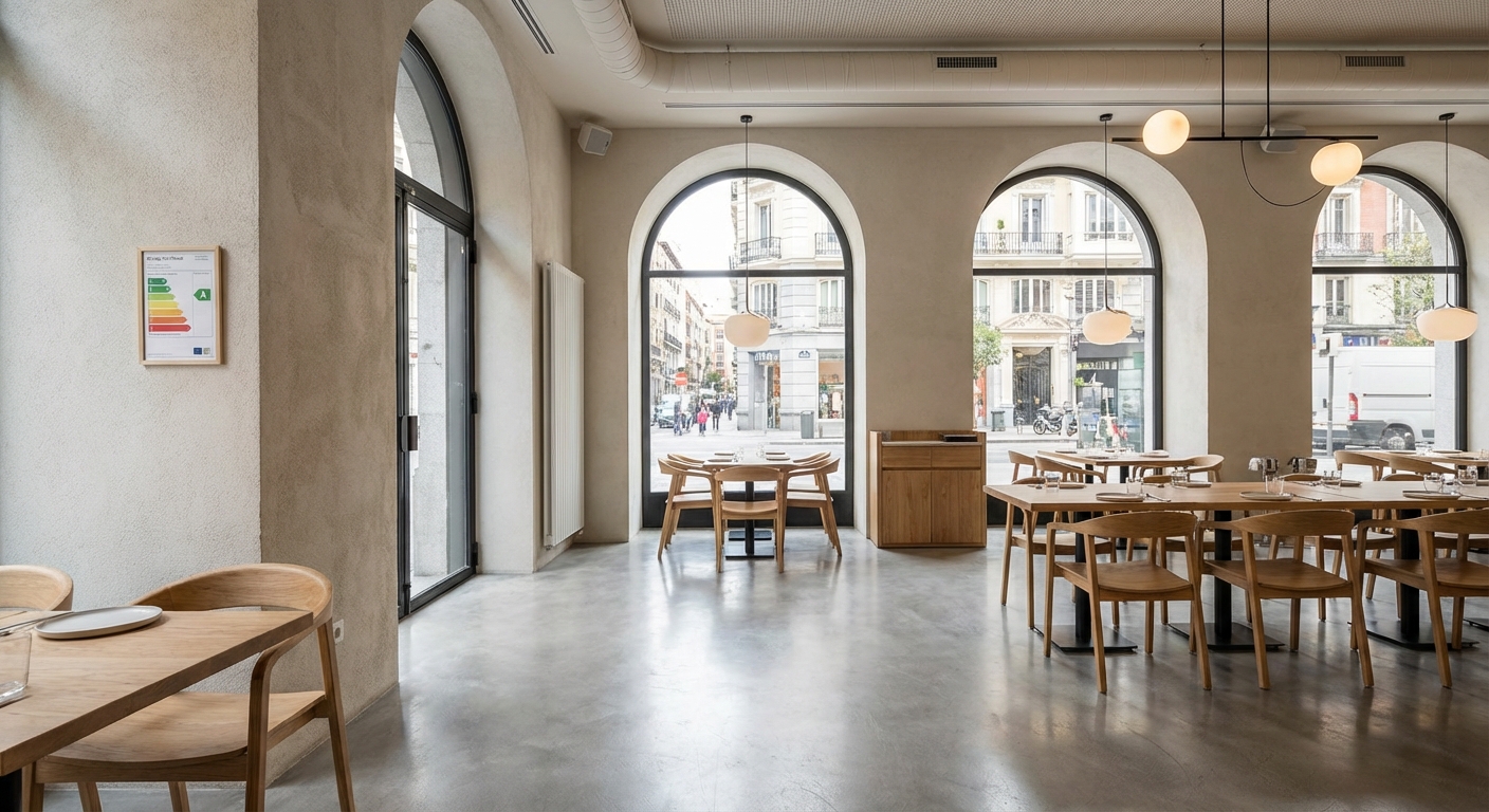 modern restaurant interior design in Madrid