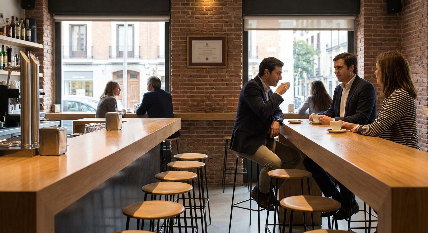 Madrid bar interior with bar counter