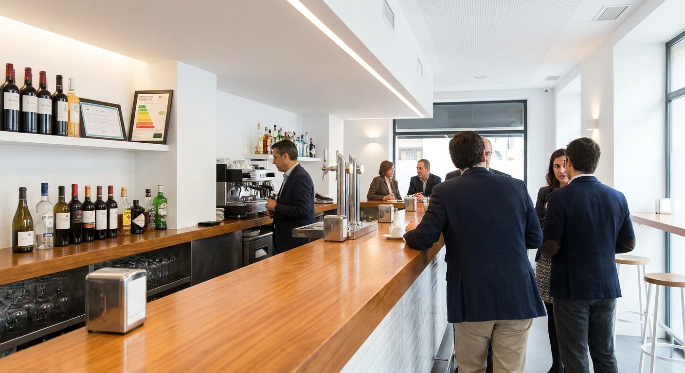Madrid bar interior with bar counter