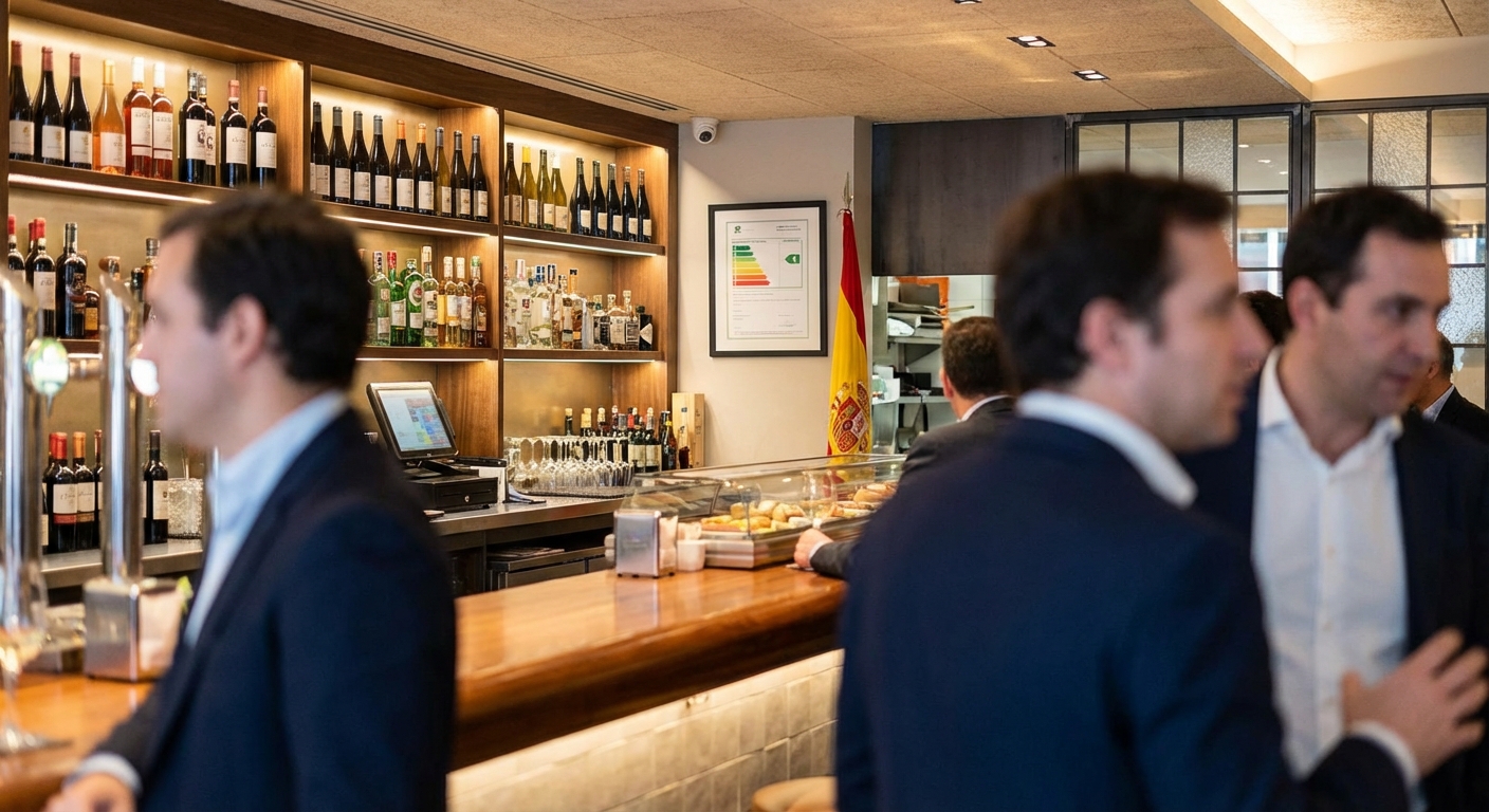 Madrid bar interior with bar counter