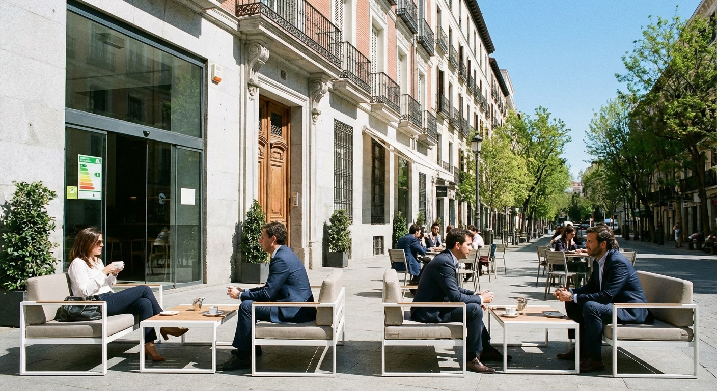 Madrid street cafe terrace
