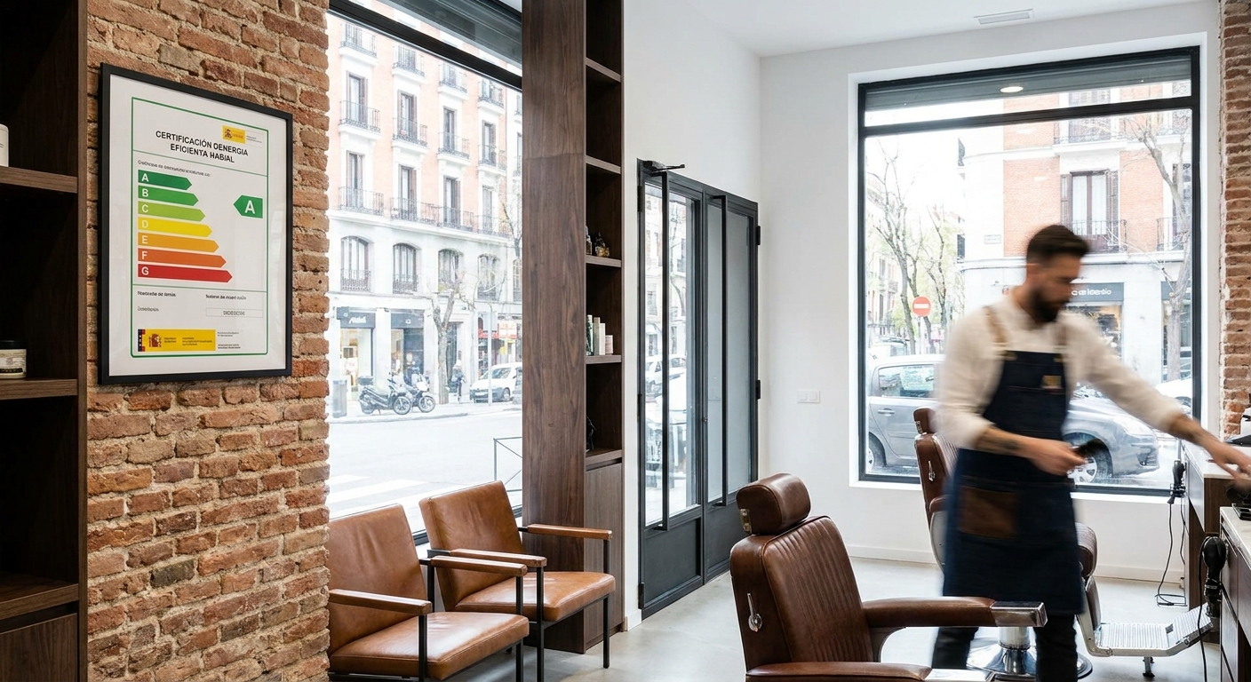 modern barbershop interior madrid