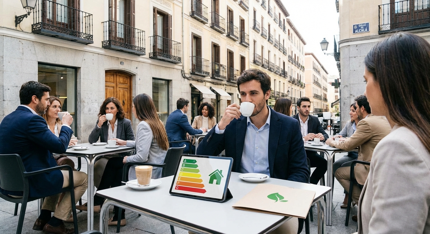 Madrid street cafe terrace