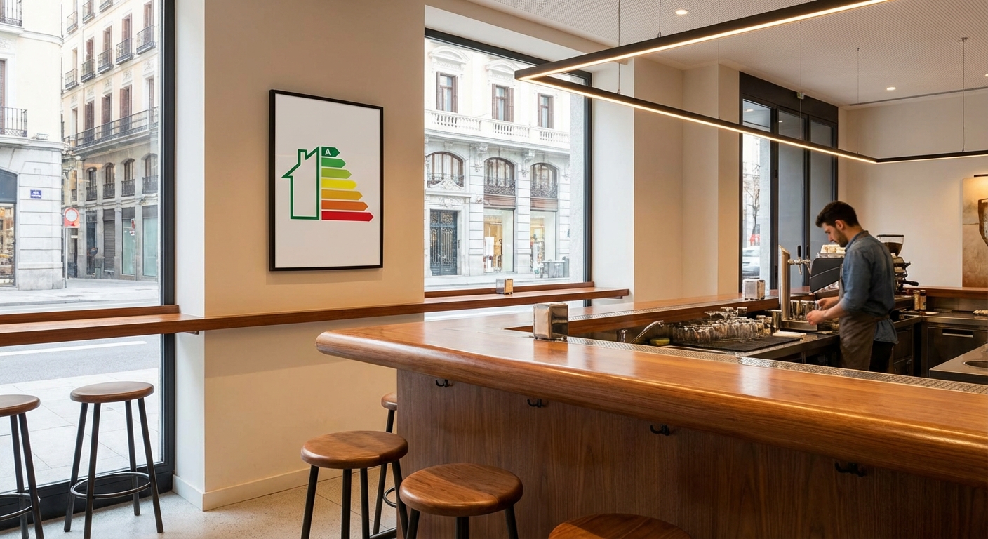 Madrid bar interior with bar counter