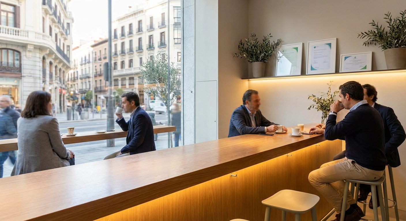 Madrid bar interior with bar counter
