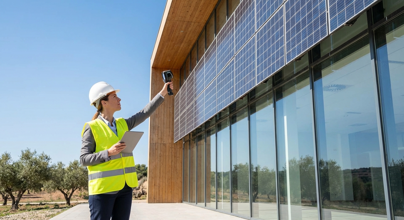 architect inspecting commercial building