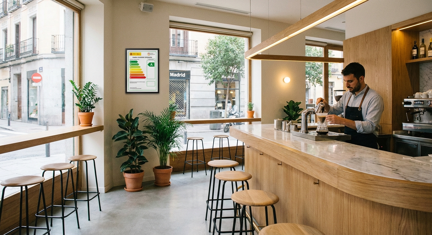 Madrid bar interior with bar counter