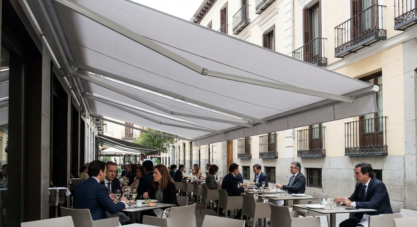 madrid restaurant terrace awning